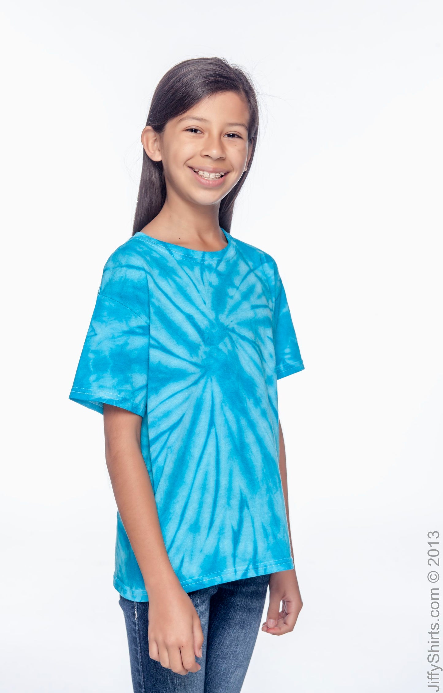 Youth 100% Cotton Spider T-Shirt - Spider Turquoise