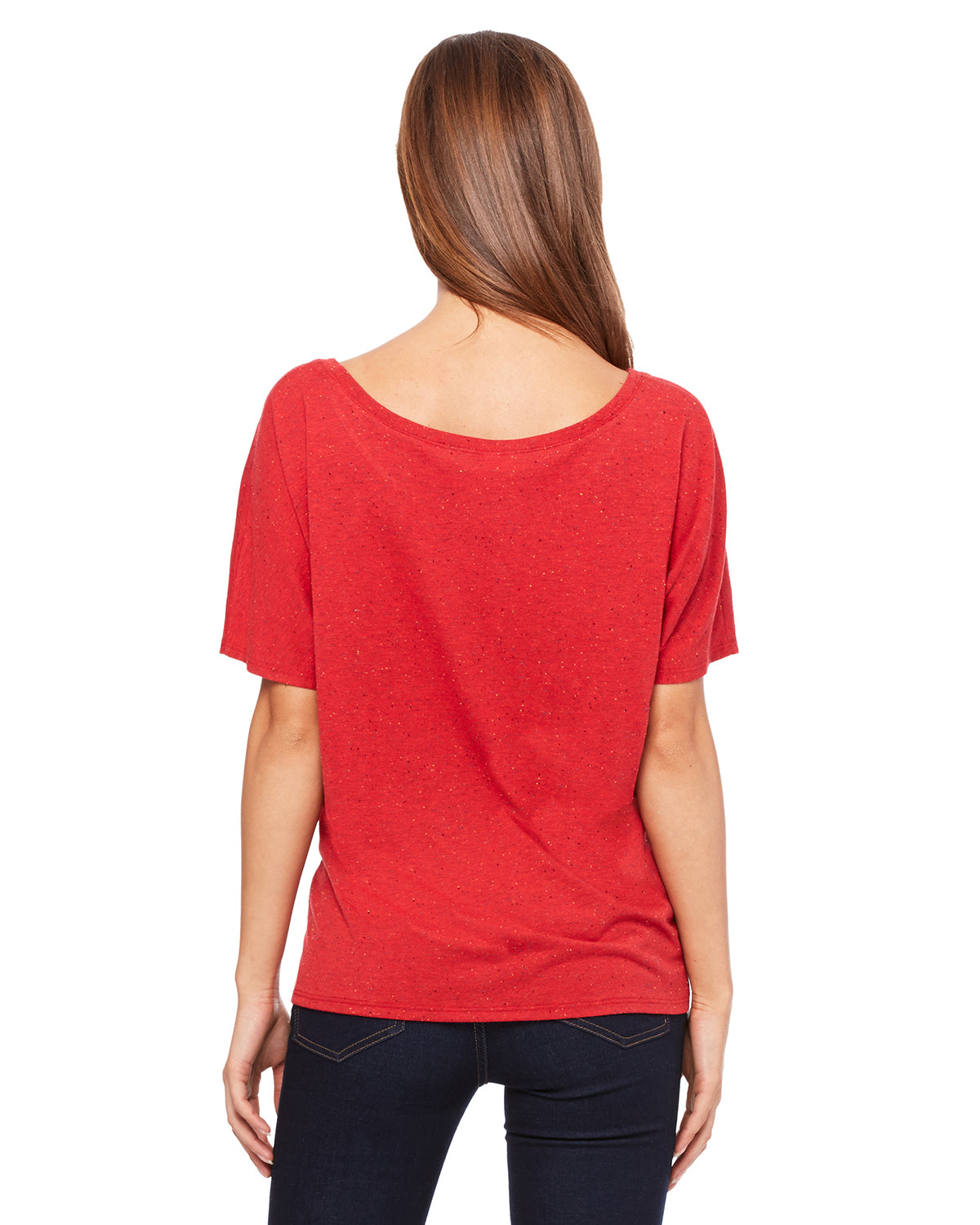Women's Slouchy T-Shirt - Red Speckled