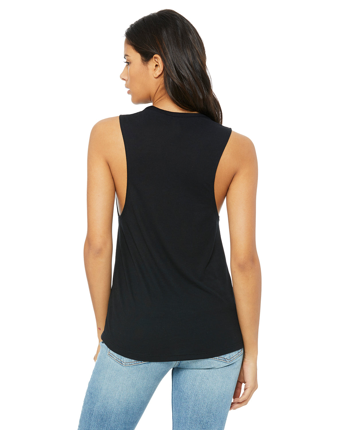 Women's Flowy Scoop Muscle Tank - Black