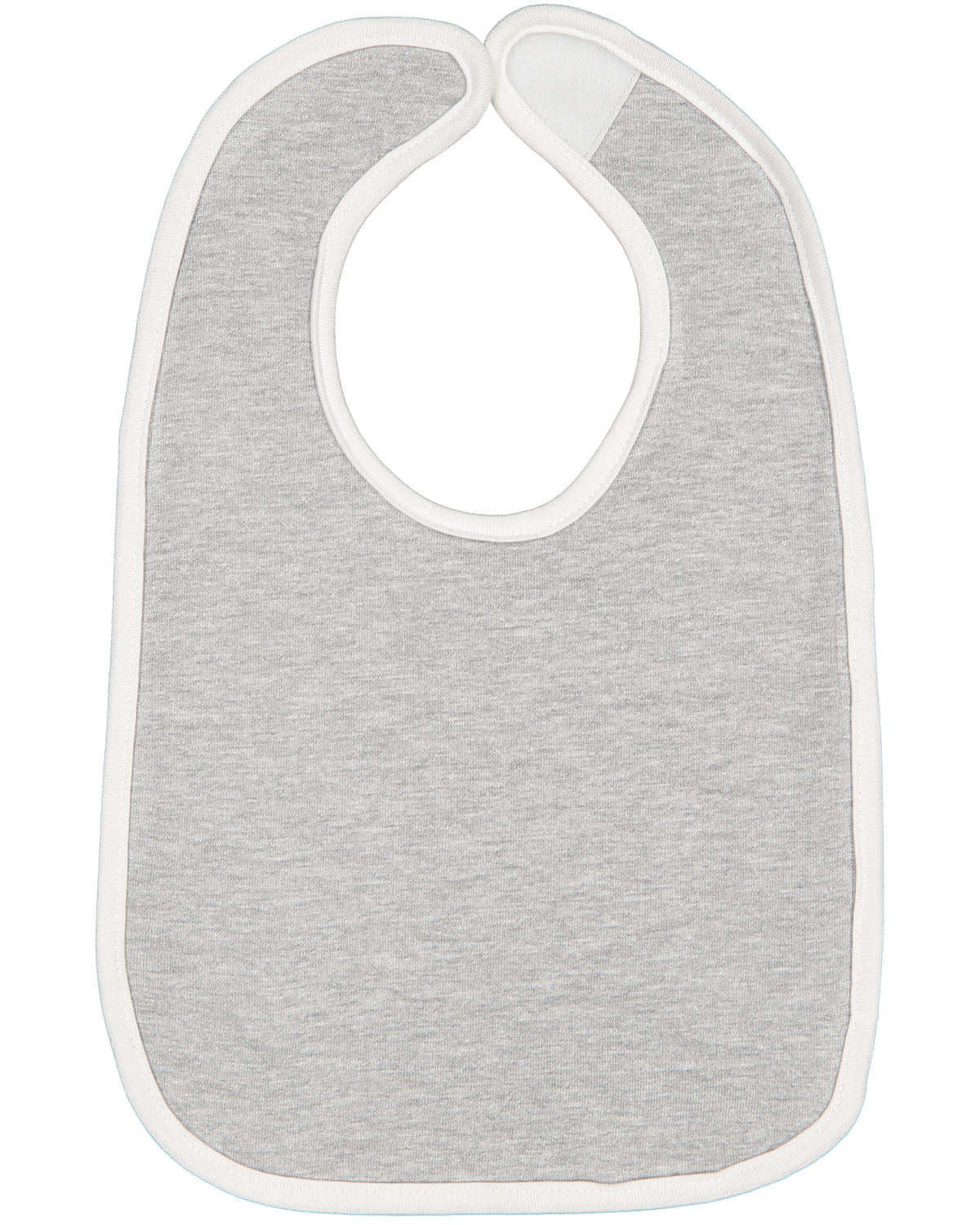 Infant Jersey Contrast Trim Velcro™ Bib - Heather / White