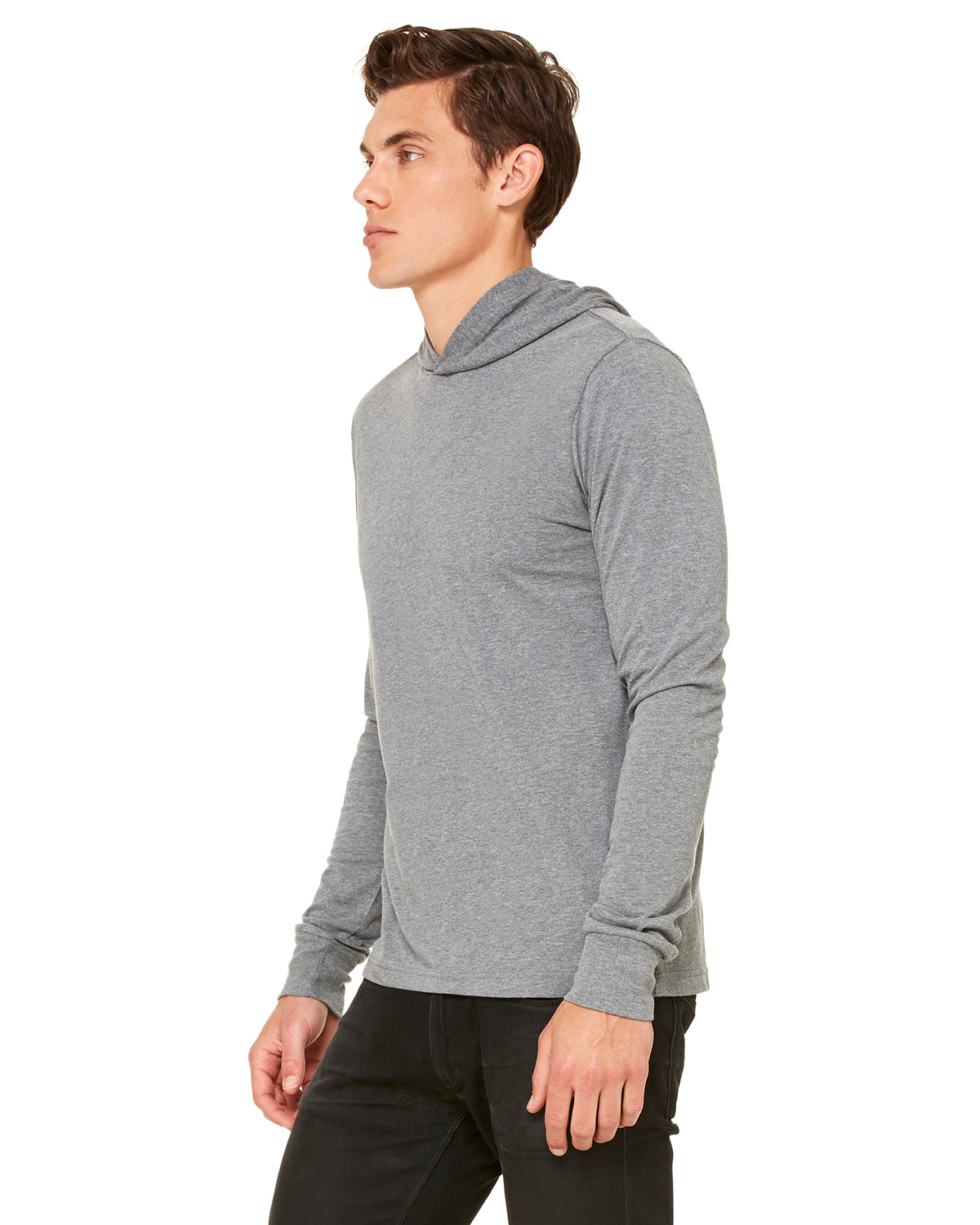 Unisex Jersey Long-Sleeve Hoodie - Heather Deep