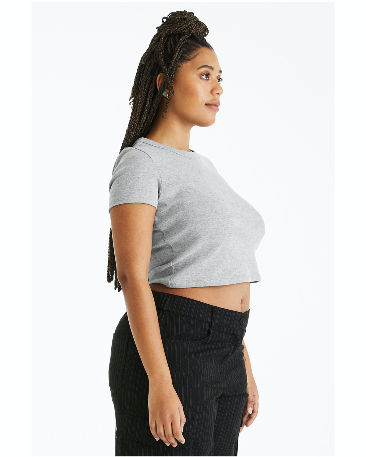 Women's Micro Ribbed Baby Tee - Heather Athletic