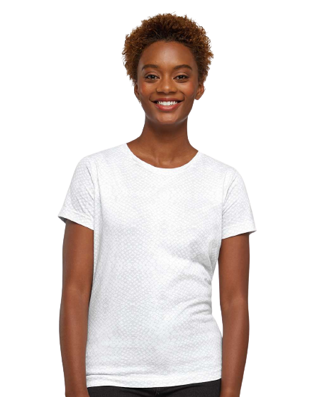Women's Fine Jersey T-Shirt - White Reptile