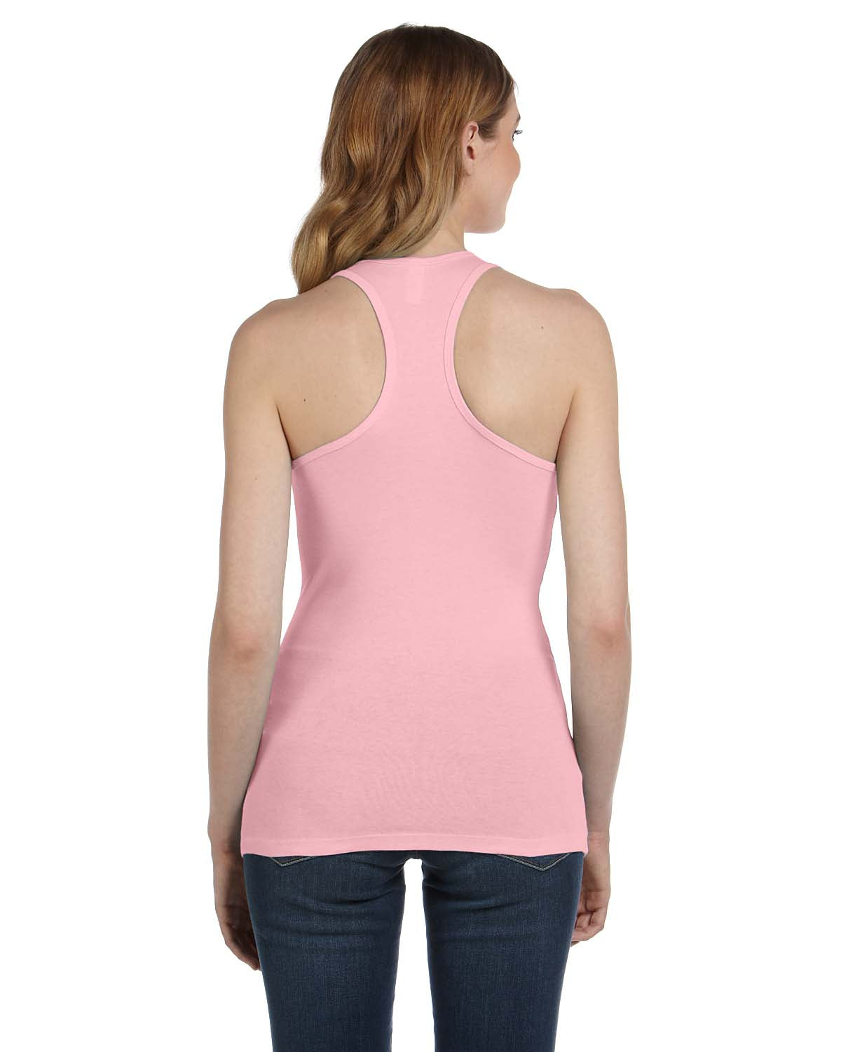 Women's Sheer Mini Rib Racerback Tank - Pink