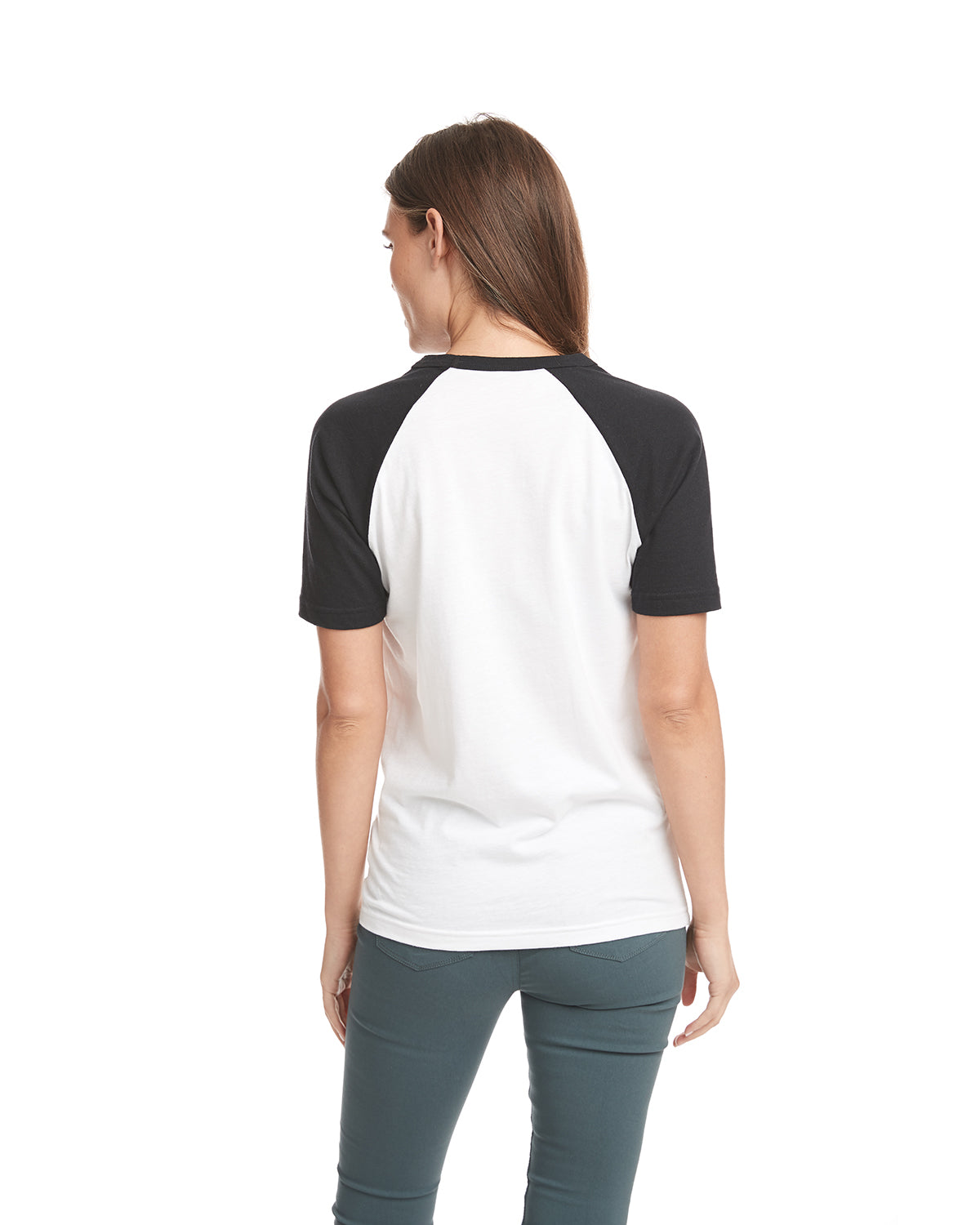 Unisex Raglan Short-Sleeve T-Shirt - Black / White