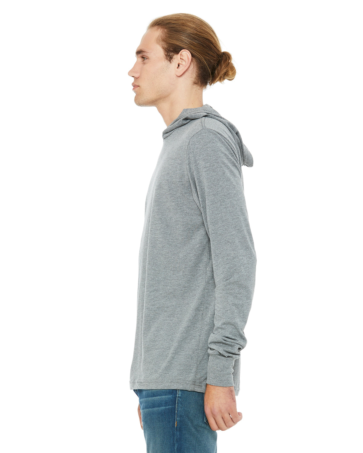 Unisex Jersey Long-Sleeve Hoodie - Gray Triblend