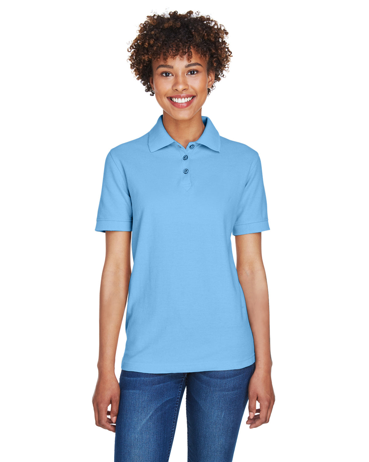 Women's Whisper Piqué Polo - Cornflower