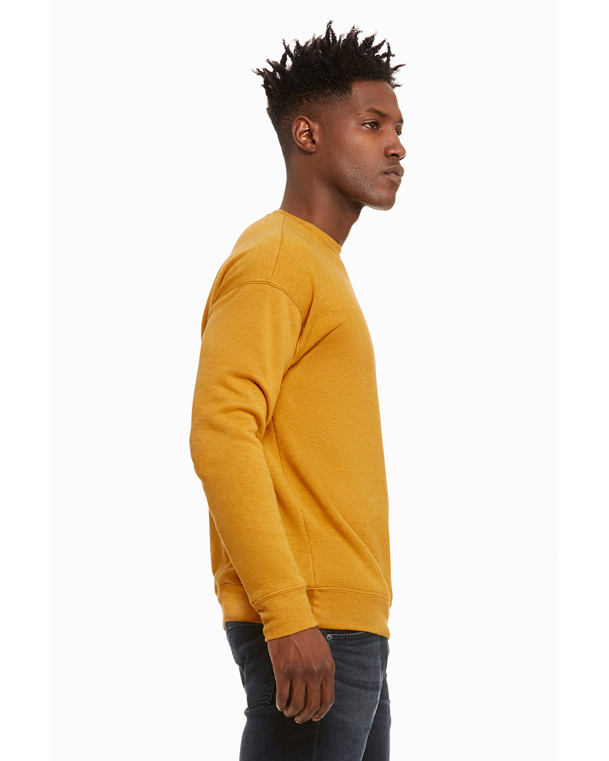 Unisex Drop Shoulder Fleece - Heather Mustard