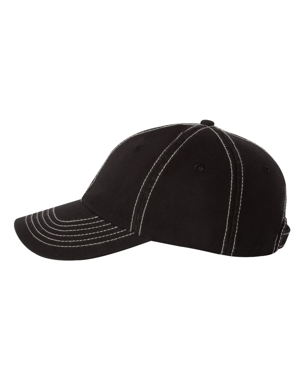 Unisex Bio-Washed Classic Dad’s Cap - Black / Stone Stitch
