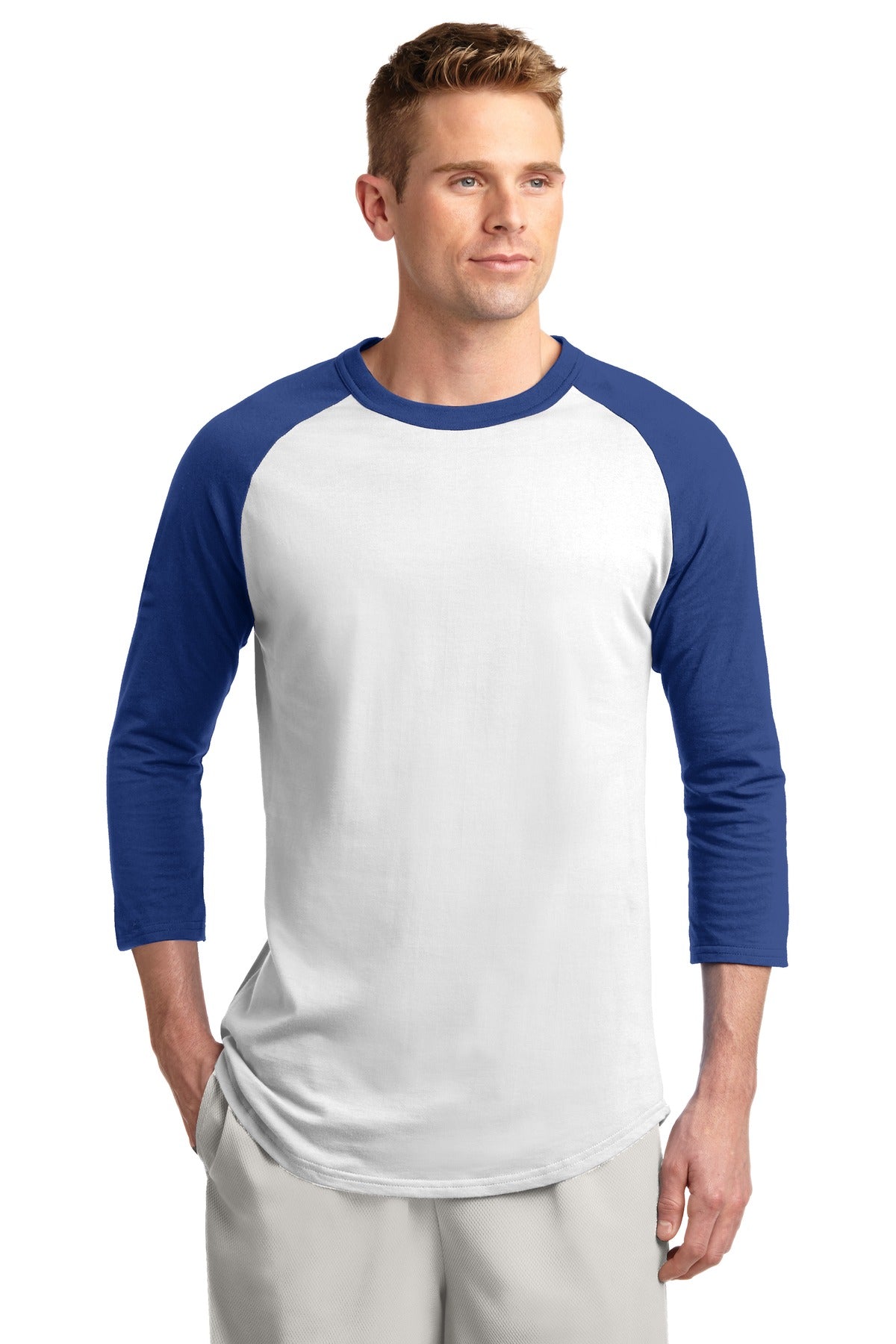 Unisex Colorblock Raglan Jersey - White / Royal
