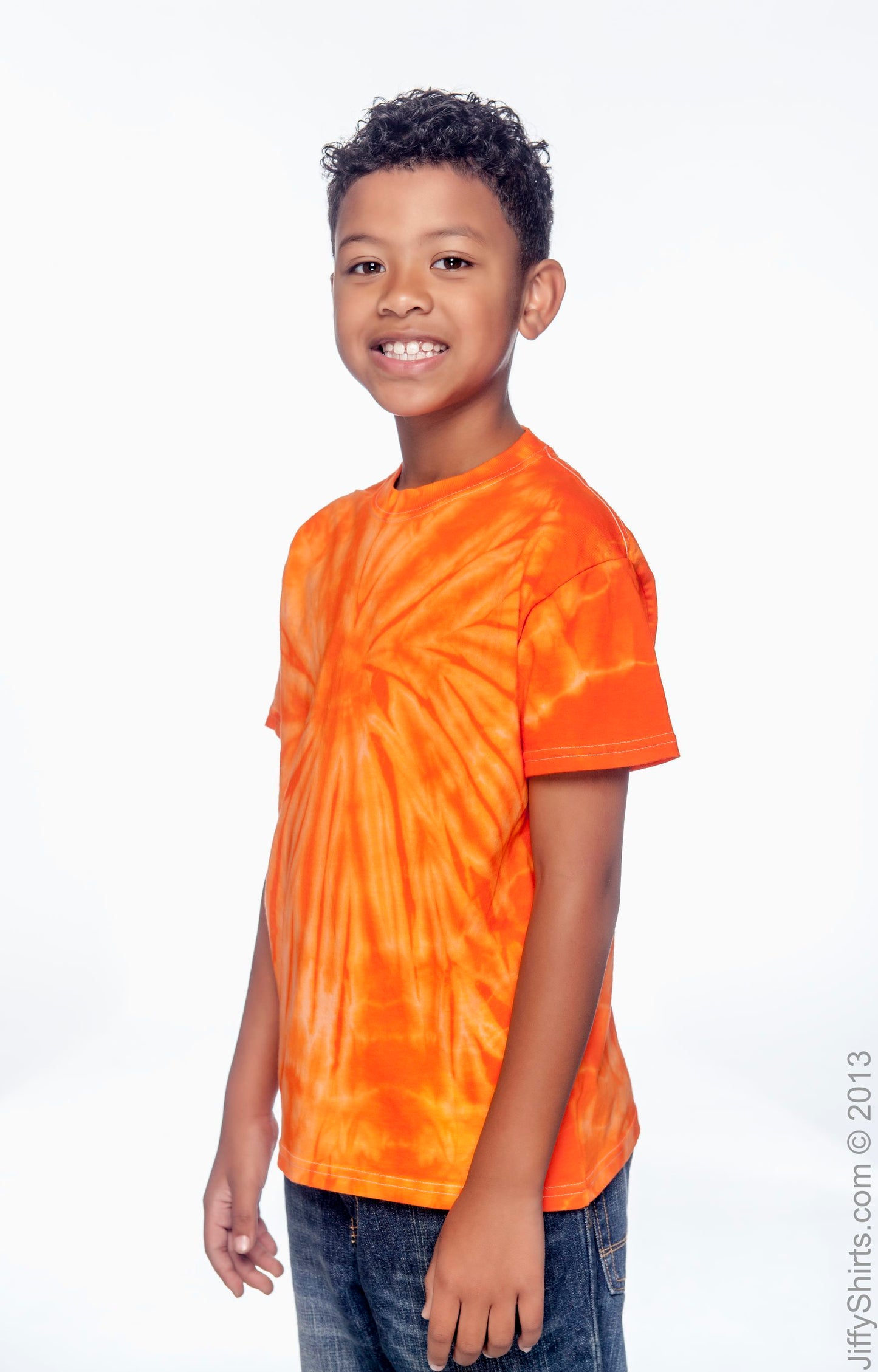 Youth 100% Cotton Spider T-Shirt - Spider Orange