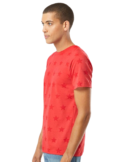 Unisex Star Print T-Shirt - Red Star