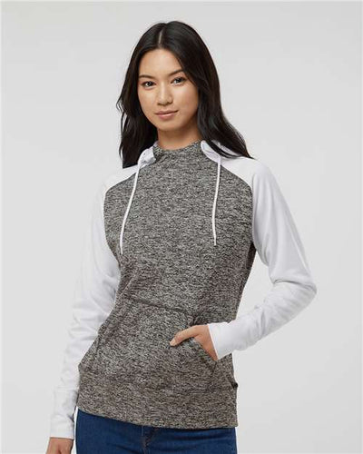 J. America 8618 Charcoal Fleck/ White — on model front