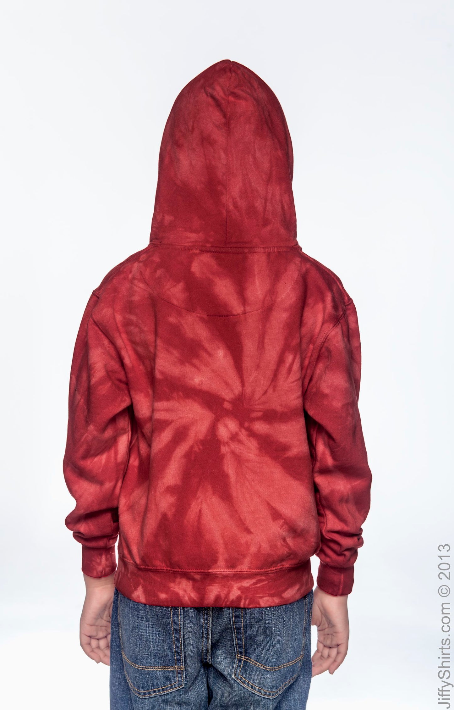 Youth Tie-Dyed Pullover Hoodie - Spider Red