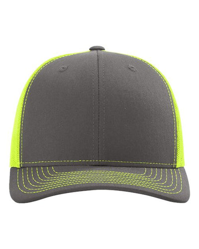 Richardson 112 Charcoal/ Neon Yellow — front