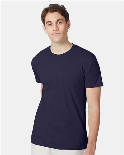 Hanes 42TB Navy Triblend — on model front