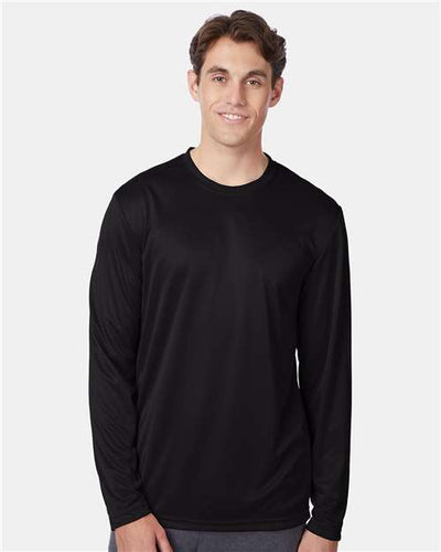 Hanes 482L Black — on model front