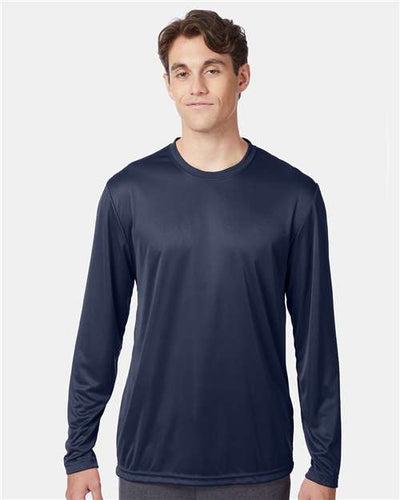 Hanes 482L Navy — on model front