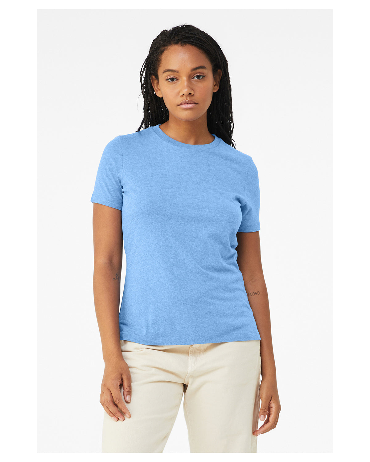 Women's Heathered Relaxed Jersey Short-Sleeve T-Shirt - Heather Carolina Blue