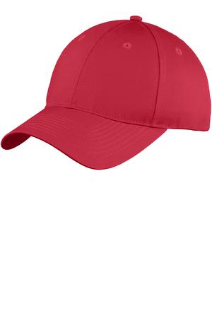 Youth Six-Panel Unstructured Twill Cap - Red