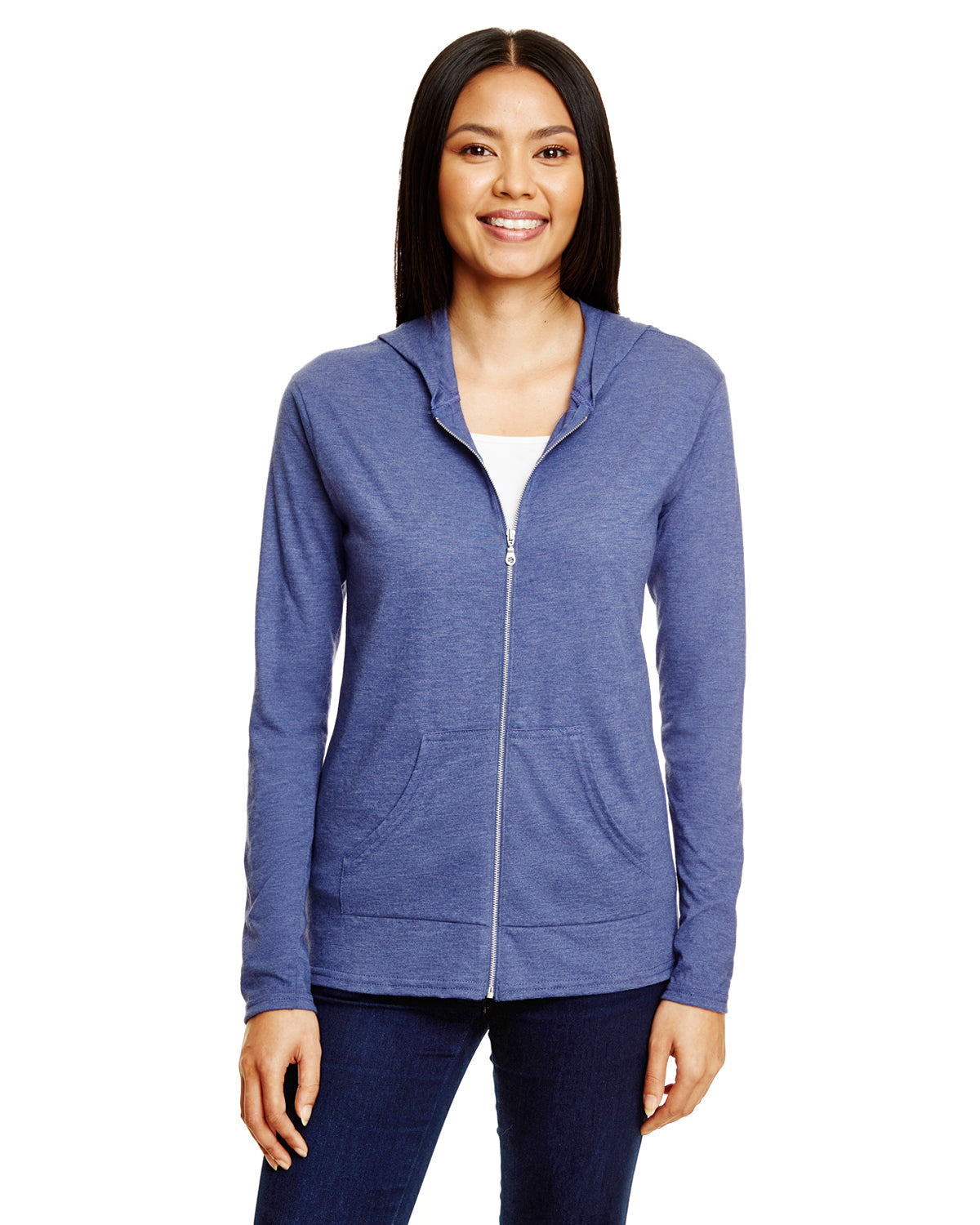 Women's Triblend Full-Zip Jacket - Heather Blue