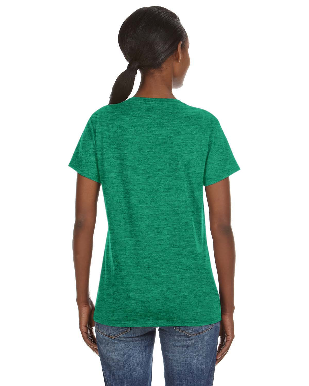 Women's Lightweight V-Neck T-Shirt - Heather Green