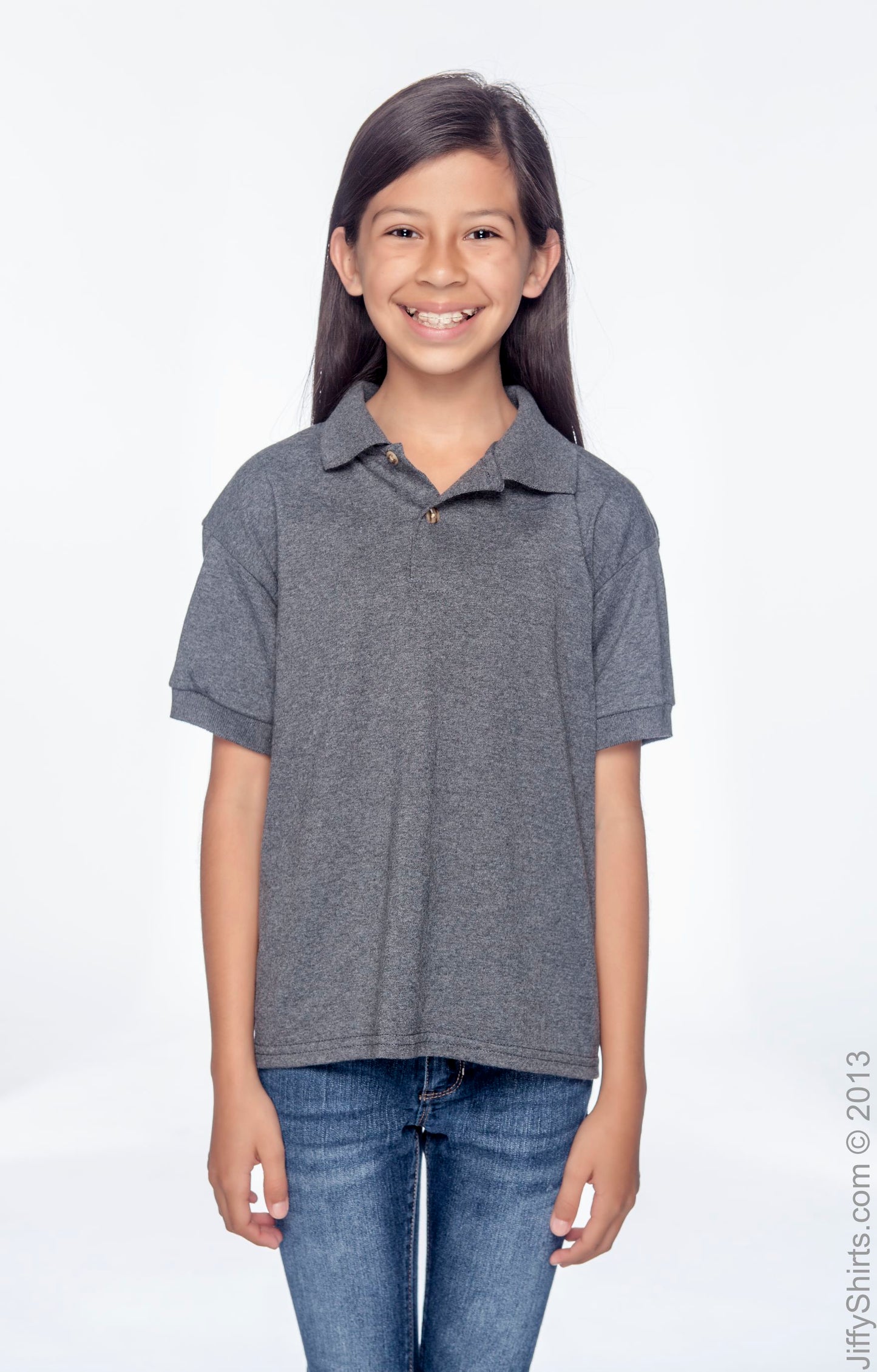 Youth 50/50 Jersey Polo - Dark Heather