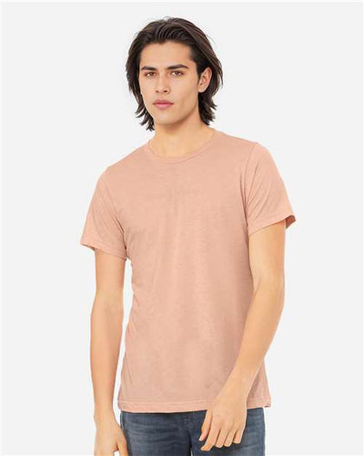 BELLA + CANVAS 3413 Peach Triblend — on model front