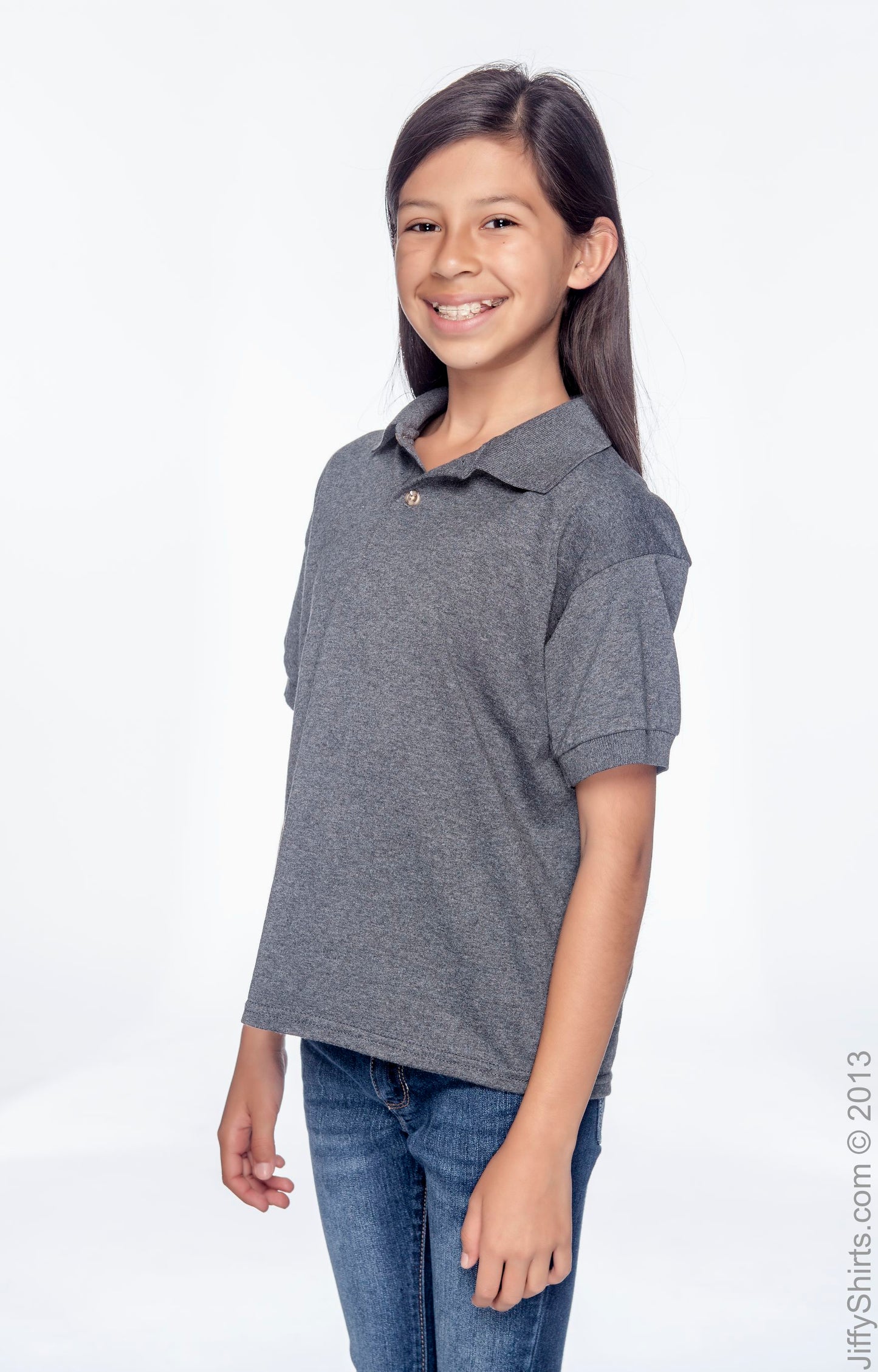 Youth 50/50 Jersey Polo - Dark Heather