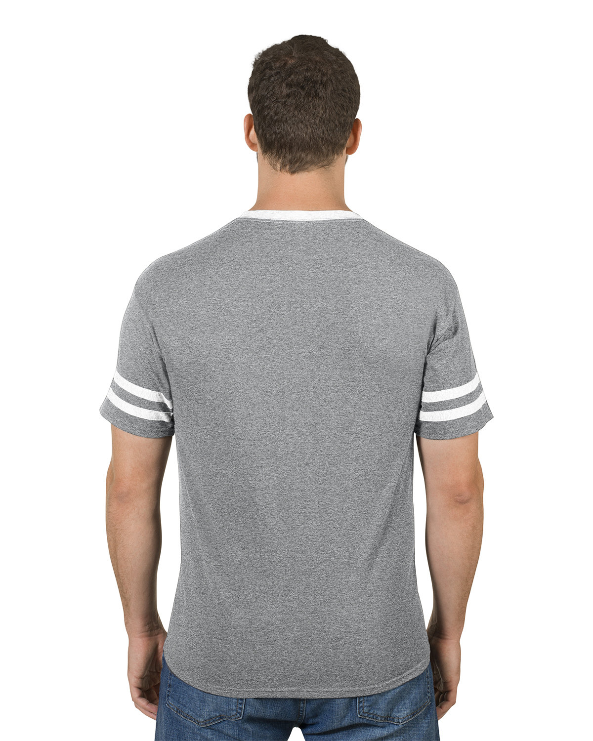 Unisex TRI-BLEND Varsity Ringer T-Shirt - Oxford / White