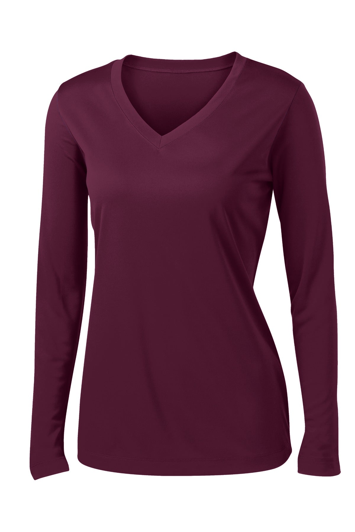 Women's Long Sleeve PosiCharge Competitor V-Neck Tee - Maroon