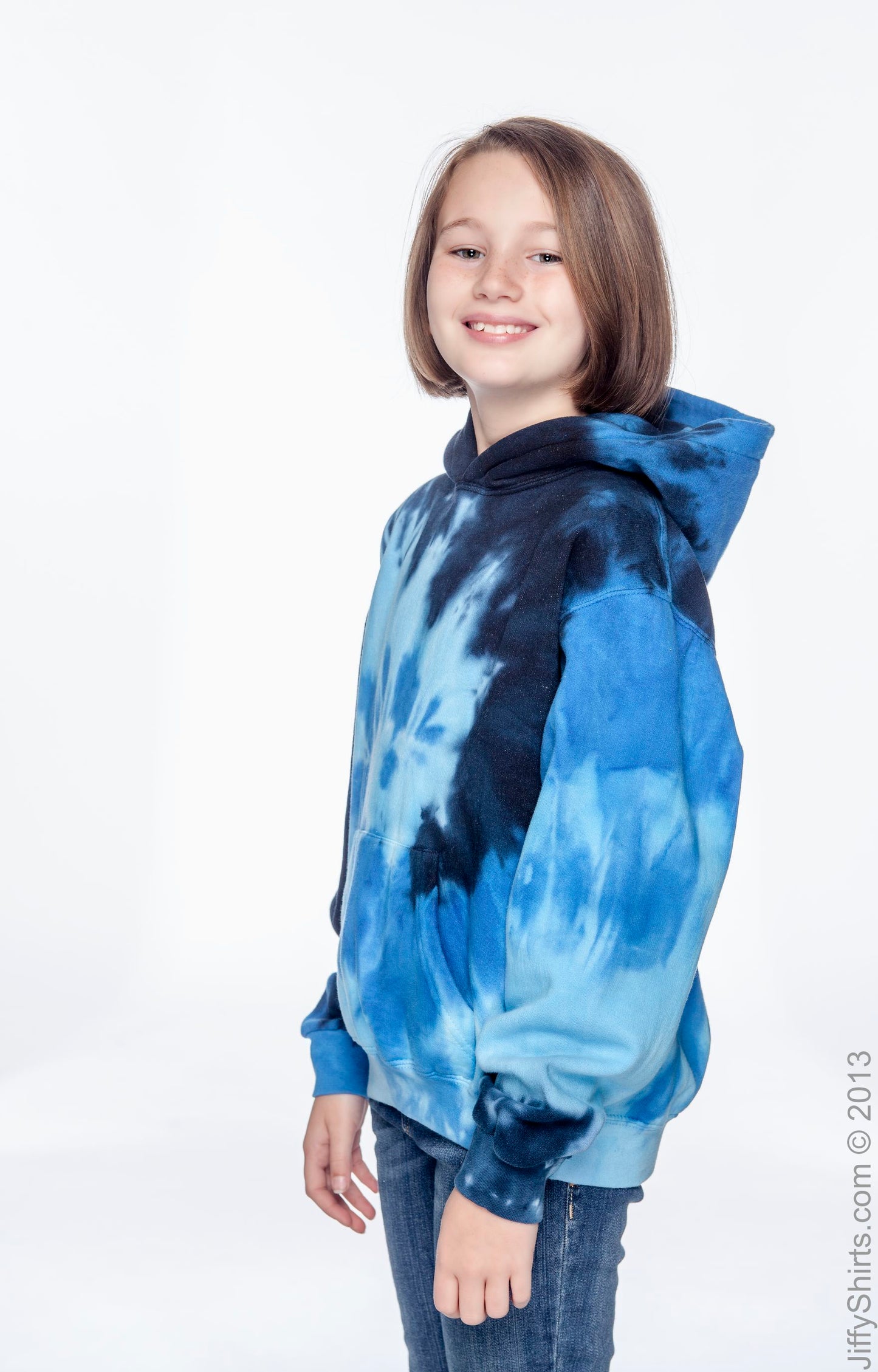 Youth Tie-Dyed Pullover Hoodie - Blue Ocean