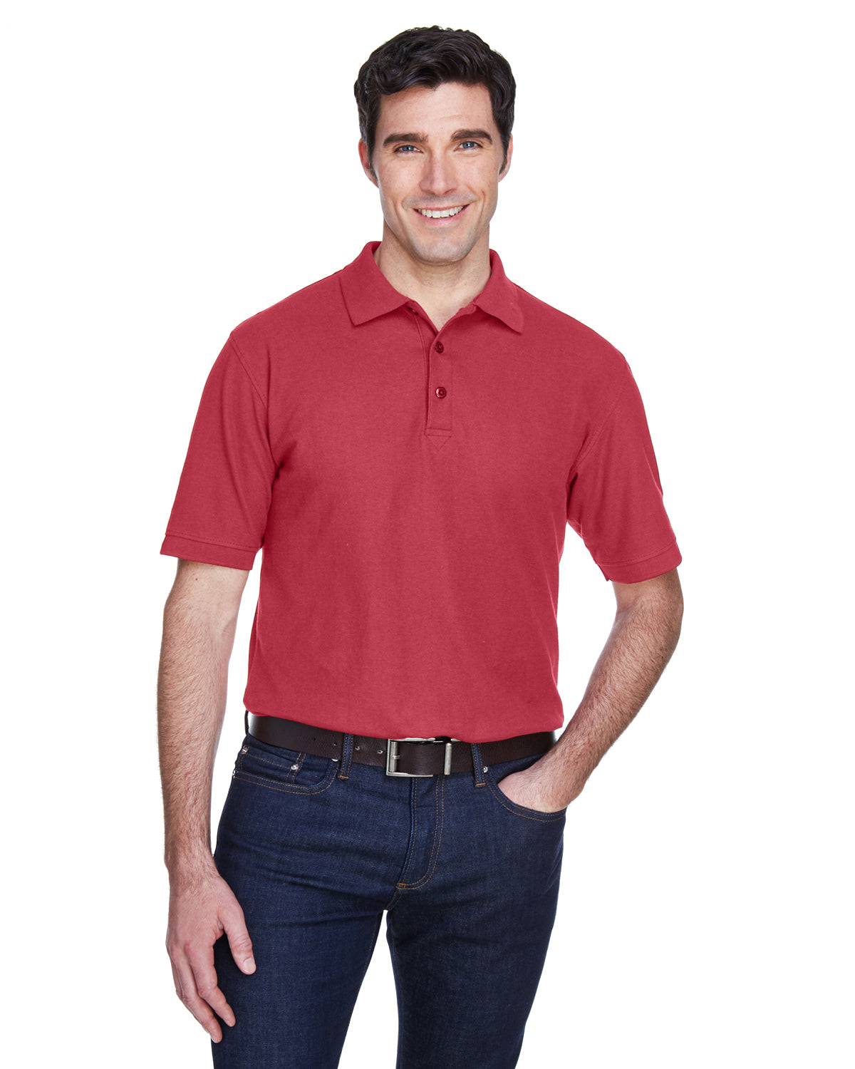 Men's Whisper Piqué Polo - Cardinal