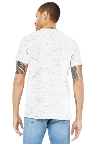 Unisex Jersey Short-Sleeve V-Neck T-Shirt - White Marble