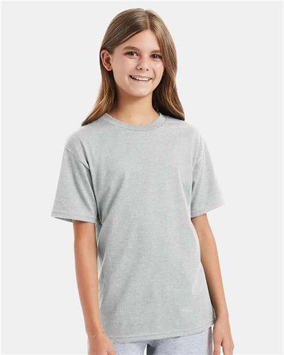 Hanes 498Y Ash — on model front