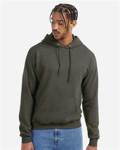 Champion S700 Dark Green Heather — on model front