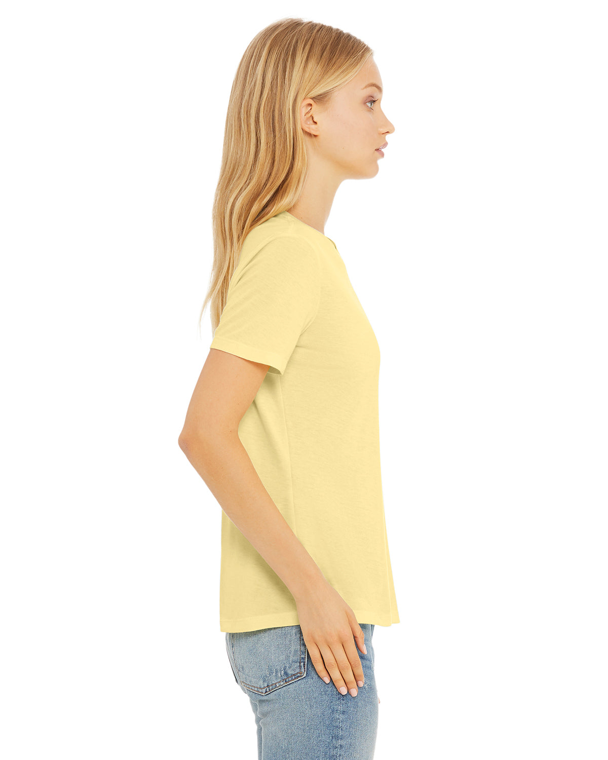 Women's Triblend Relaxed Jersey Short-Sleeve T-Shirt - Pale Yellow Triblend