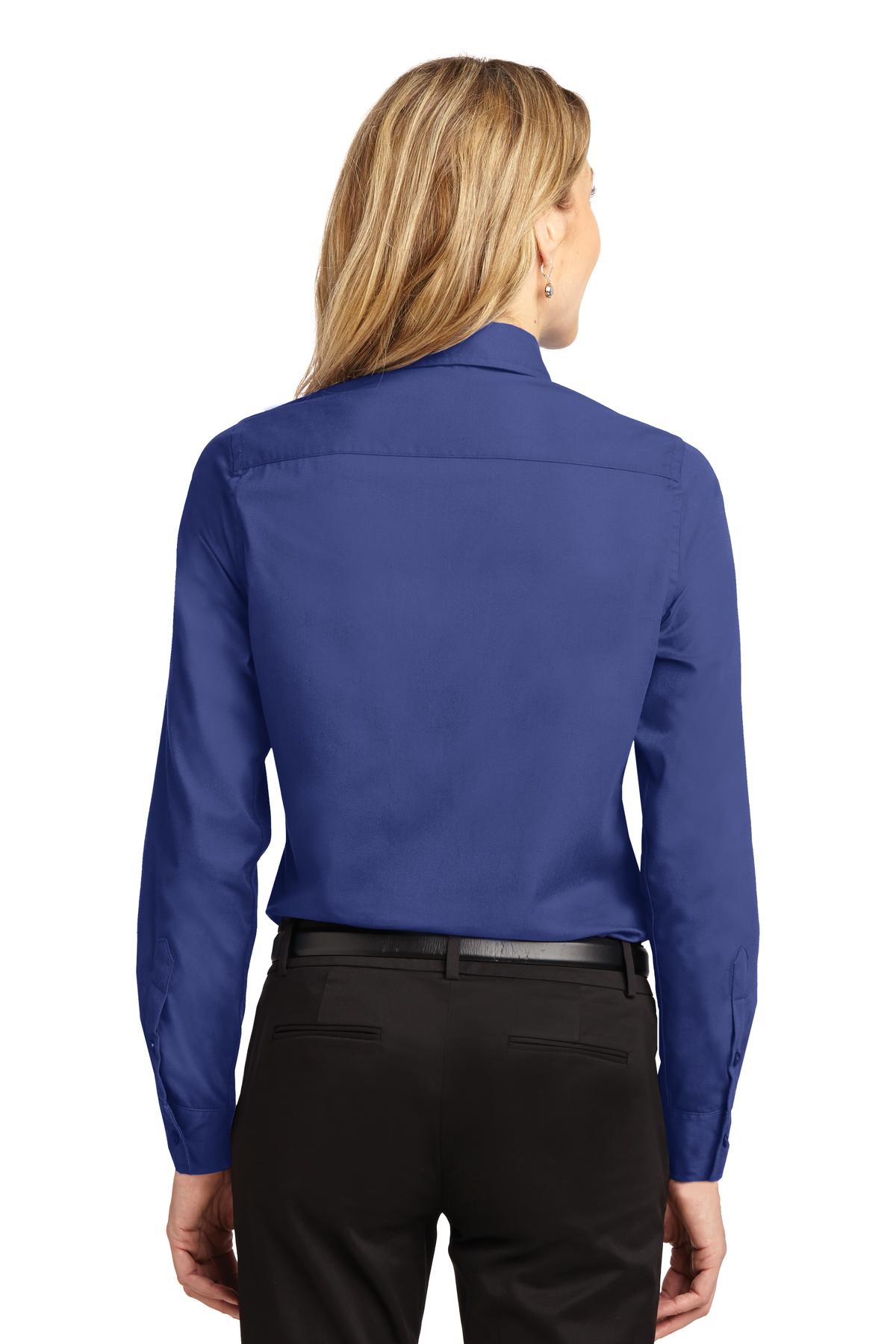 Women's Long Sleeve Easy Care Shirt - Medit Blue