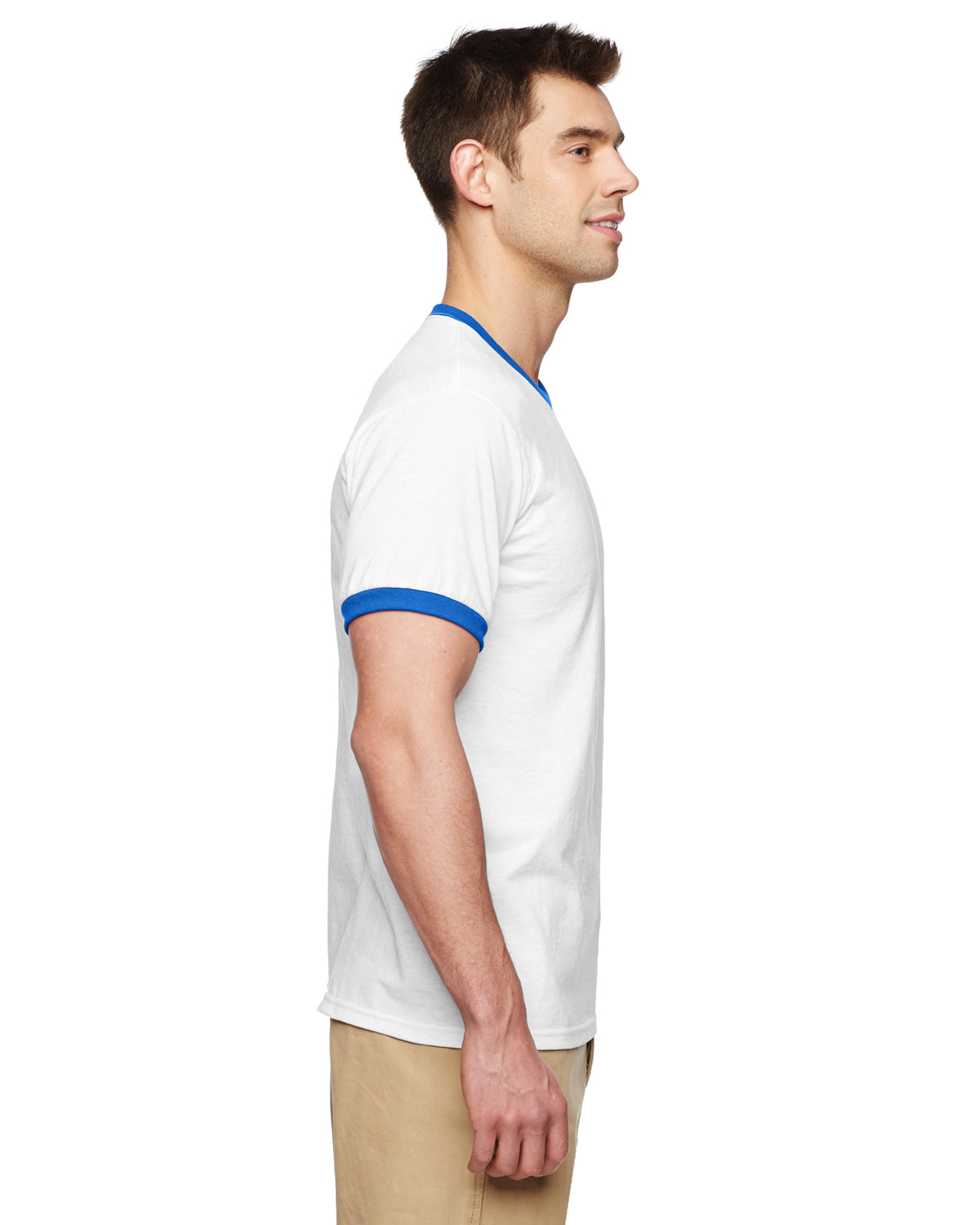 Unisex Ringer T-Shirt - White / Royal