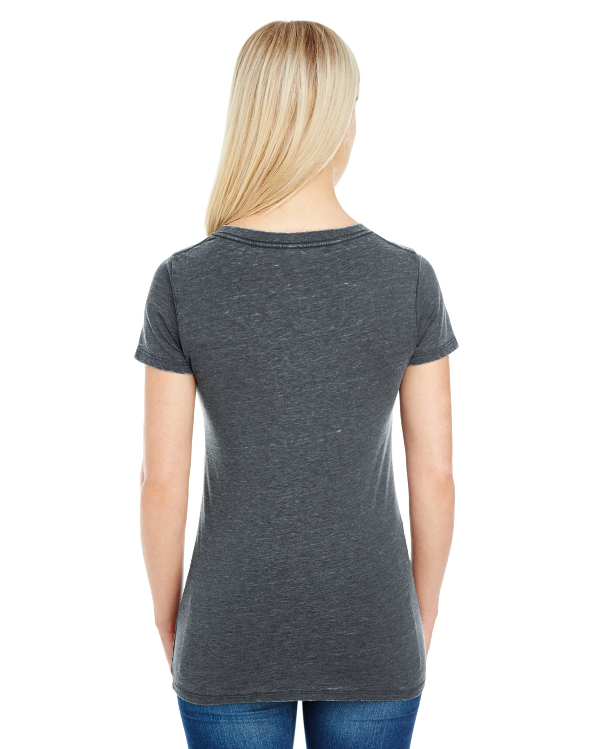Women's Vintage Dye Short-Sleeve V-Neck T-Shirt - Vintage Charcoal