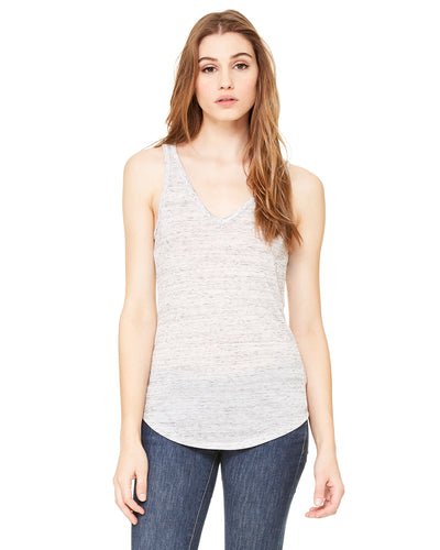 Women's Flowy V-Neck Tank - White Marble