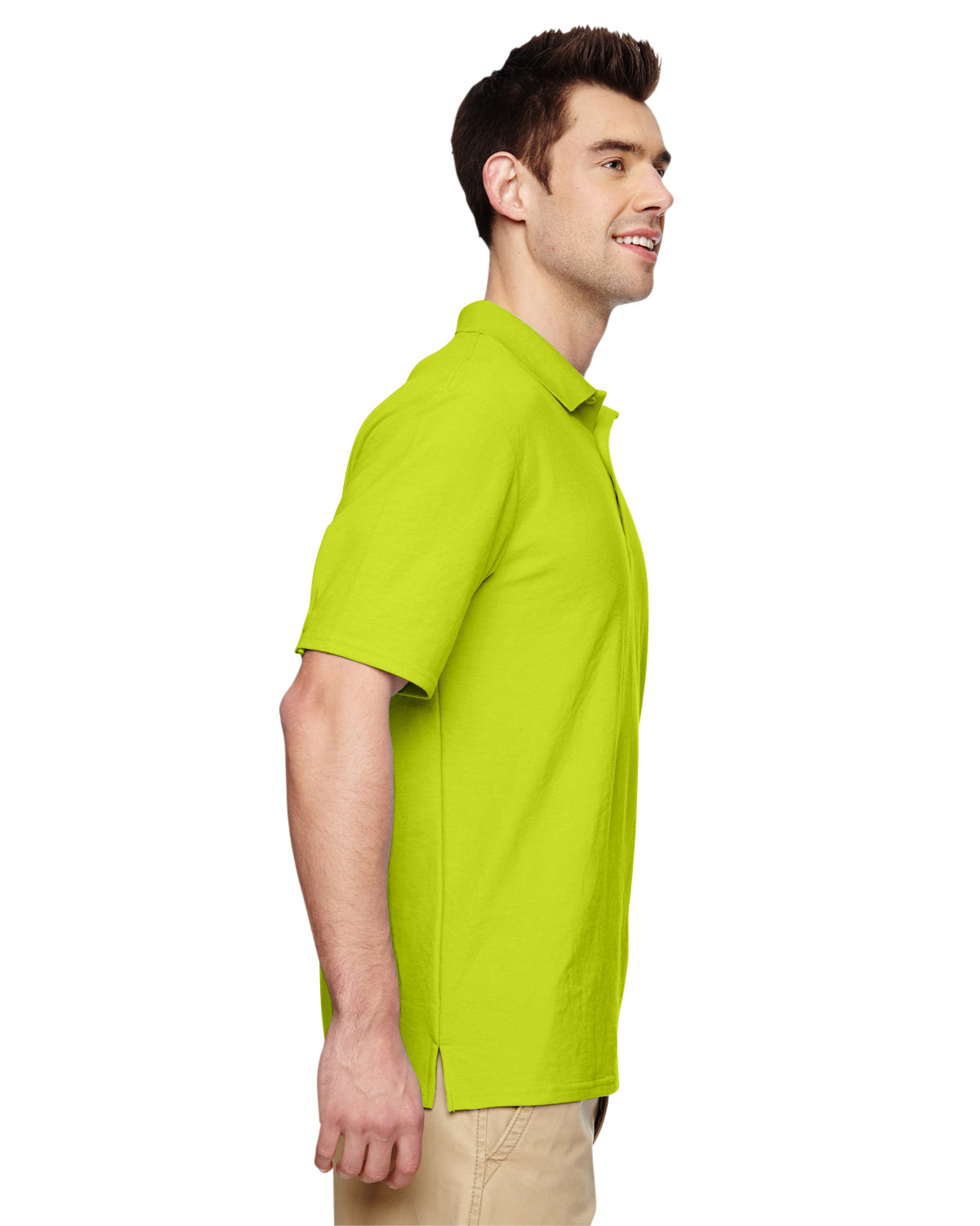 Unisex Double Piqué Polo - Safety Green