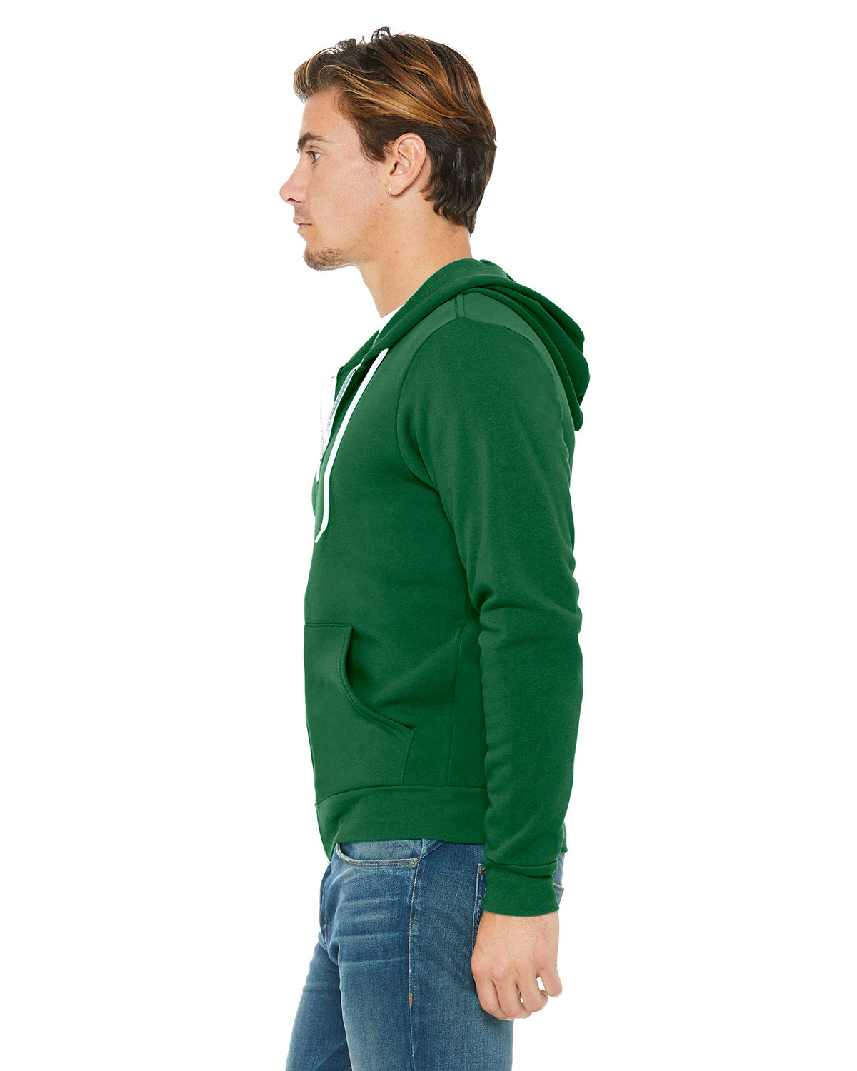 Unisex Poly-Cotton Sponge Fleece Full-Zip Hoodie - Kelly