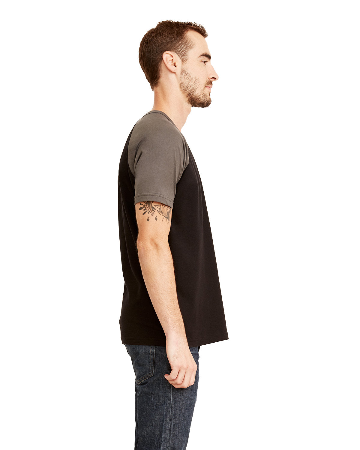 Unisex Raglan Short-Sleeve T-Shirt - Warm Gray / Black
