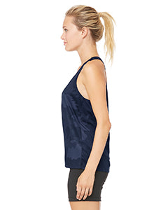 Women's Performance Racerback Tank - Sport Dark Navy Laser Camouflage