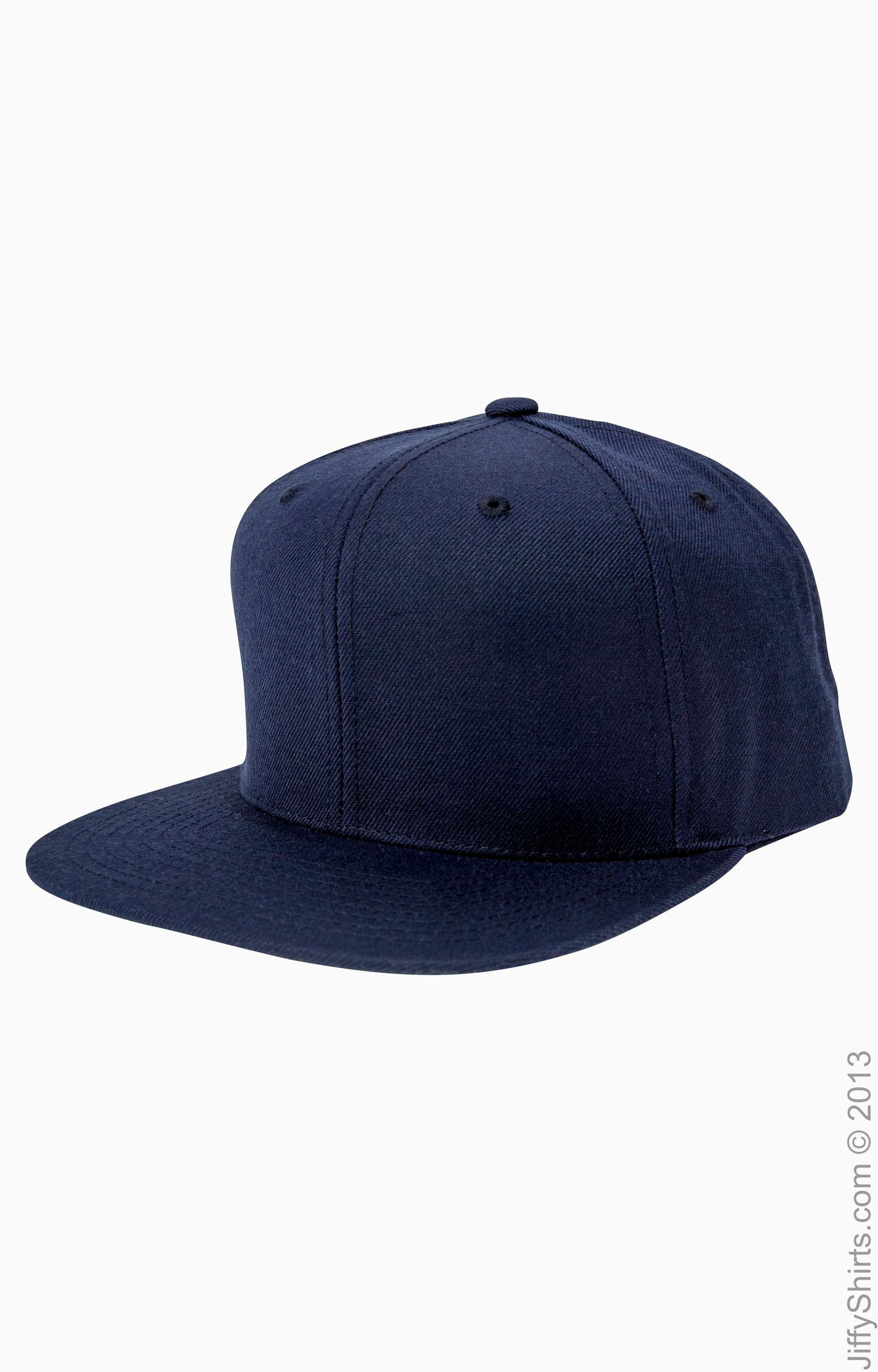 Unisex 6-Panel Structured Flat Visor Classic Snapback - Navy