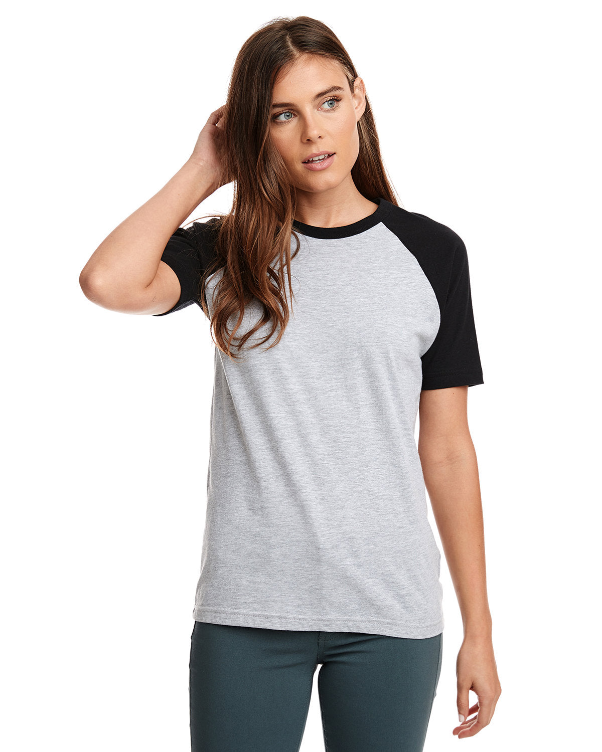 Unisex Raglan Short-Sleeve T-Shirt - Black / Heather Gray