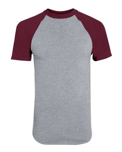 Augusta Sportswear 423 Athletic Heather/ Maroon — front
