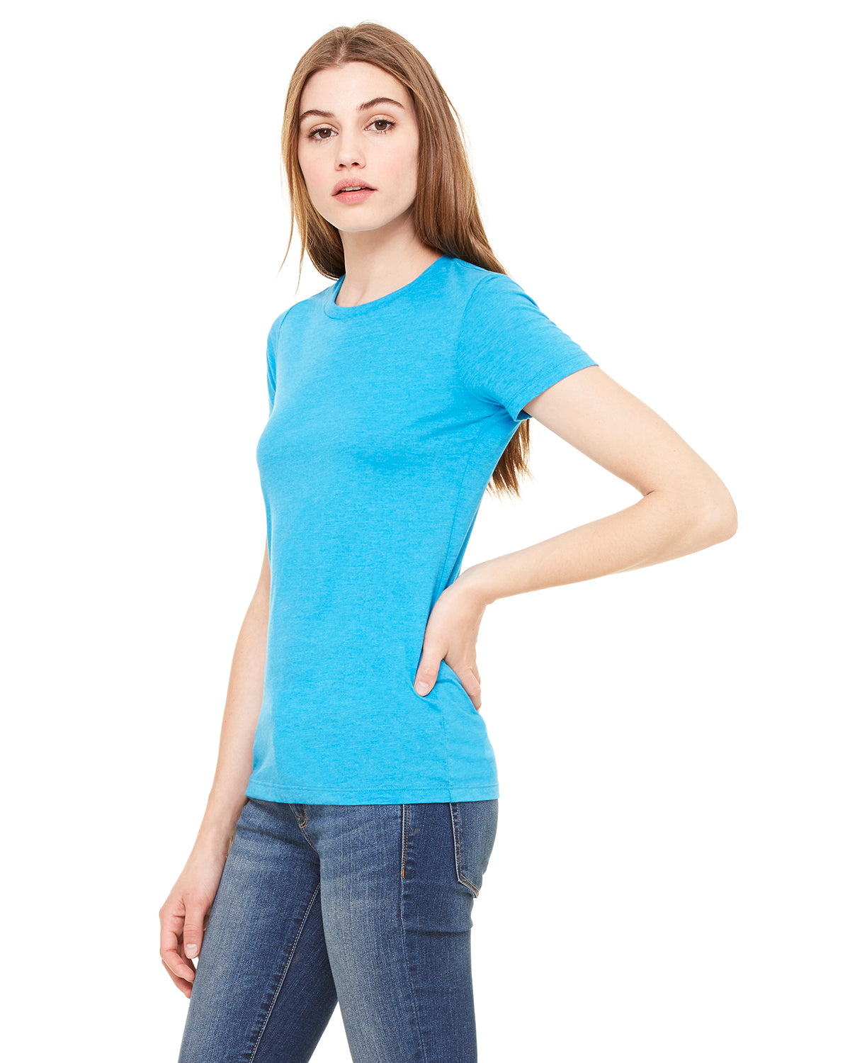 Women's Cotton/Polyester Tee - Neon Blue