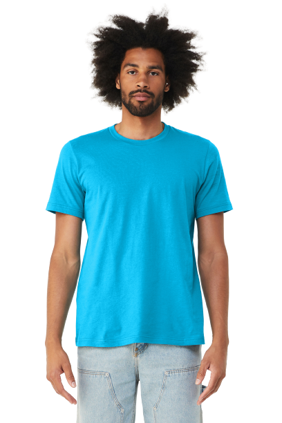 Unisex Heather CVC T-Shirt - Neon Blue